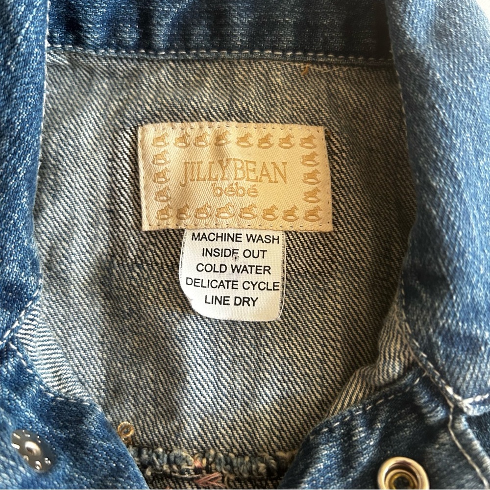 OSHKOSH jillybean Bebe baby girl blue denim patchwork jacket size 18 months - Picture 6 of 13